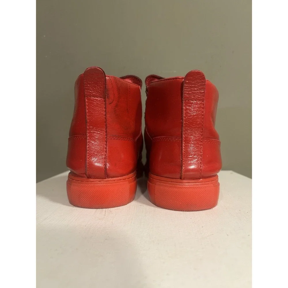 Balenciaga Arena High Top Red Leather Sneakers Mens Sz 12 Luxury Streetwear
